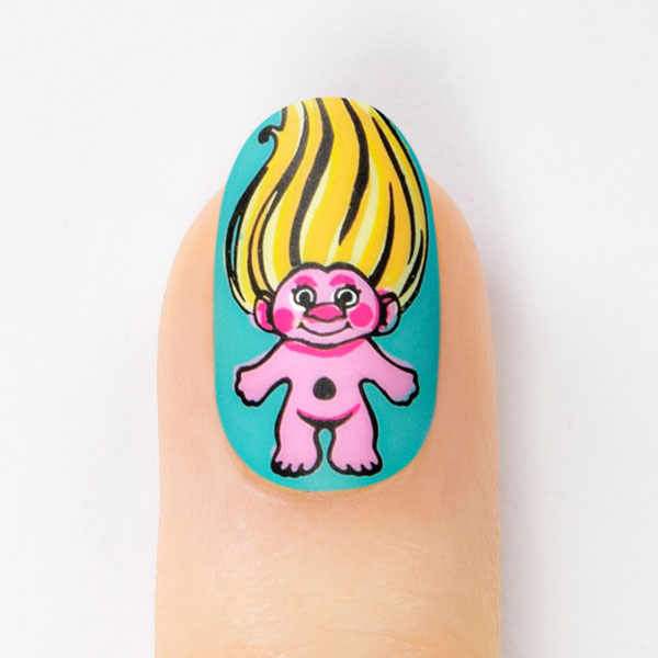 Trolls Dolls Nail Art Design