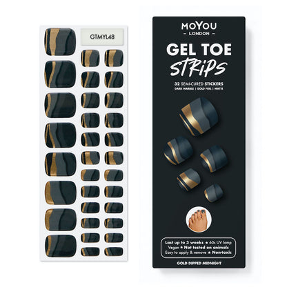 Gel Toe Strip ★ Gold Dipped Midnight - MoYou London