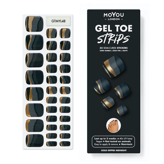 Gel Toe Strip ★ Gold Dipped Midnight - MoYou London