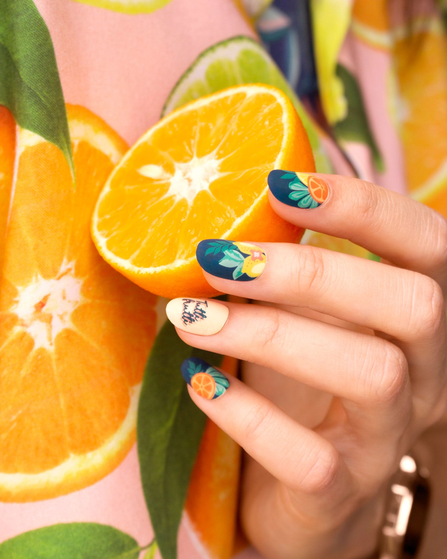 Lemon and Orange Summer Manicure