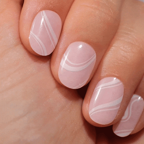 Nail artist byleah.x white stripes manicure using gel polish stickers for strong nails  MoYou London
