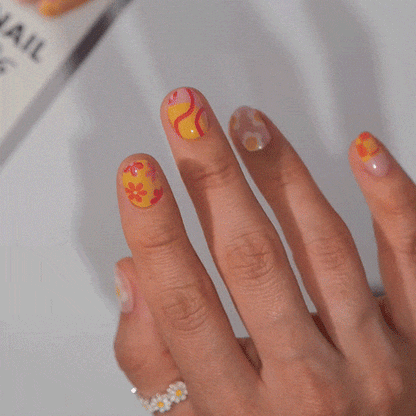 Gel Nail Strip Little Miss Sunshine sixties design gel polish stickers by MoYou London
