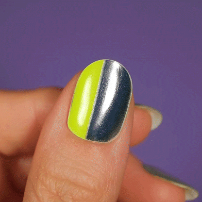 yellow and silver gel polish sticker by moyou London 
