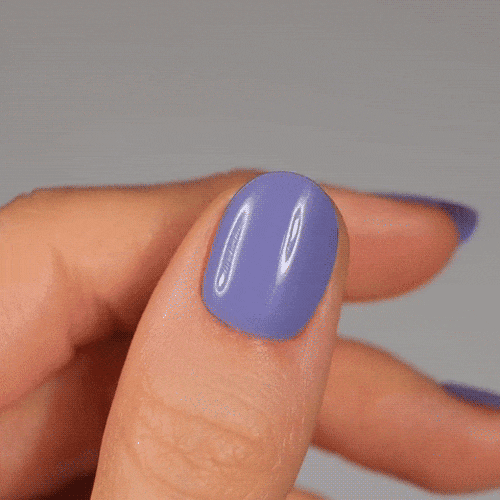 iris lilac pastel spring manicure using gel polish stickers for healthy nails