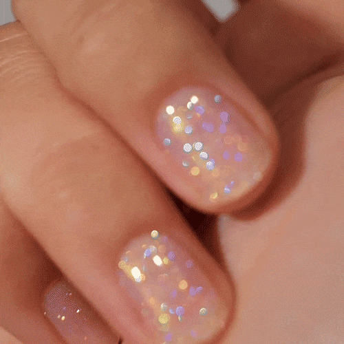 glitter sparkle manicure using high quality gel polish stickers 