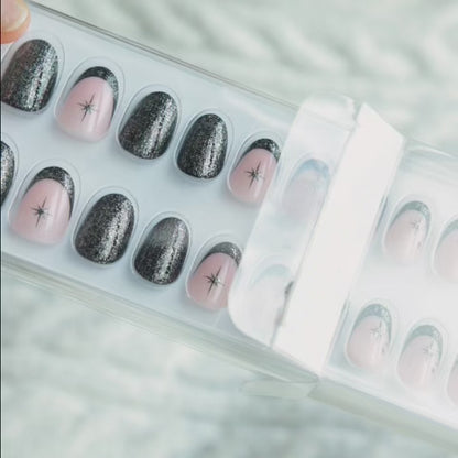 Dark Glam French • Short Oval