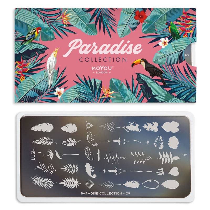 DRAEGER PARIS 1886 Set 40 Forme Ritagliate Dies-Cuts, Carta 180g, Tema Tropical Paradise, Uccelli Esotici