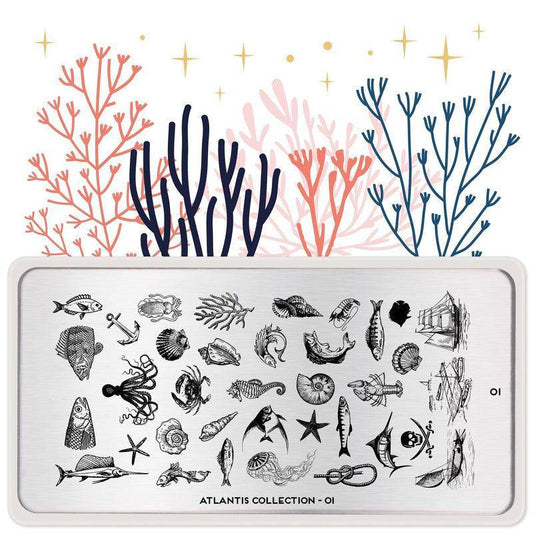 Atlantis 01 ✦ Nail Stamping Plate - MoYou London