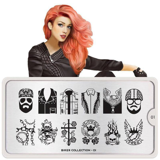 Biker 01 ✦ Nail Stamping Plate - MoYou London