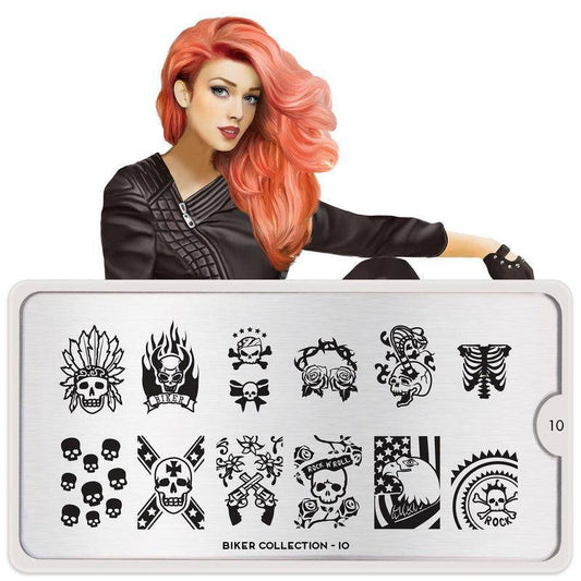 Biker 10 ✦ Nail Stamping Plate - MoYou London