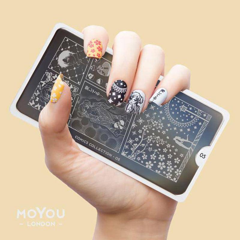 Comics Starter Kit Nail Art Stencil MoYou London 
