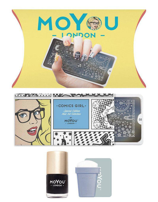 Comics Starter Kit Nail Art Stencil MoYou London 
