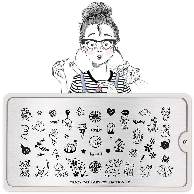 Crazy Cat Lady 01 ✦ Nail Stamping Plate - MoYou London