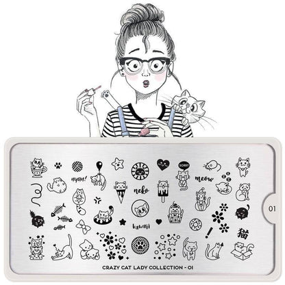 Crazy Cat Lady 01 ✦ Nail Stamping Plate - MoYou London