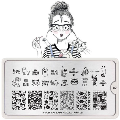 Crazy Cat Lady 02 ✦ Nail Stamping Plate - MoYou London