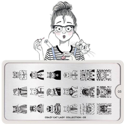 Crazy Cat Lady 05 ✦ Nail Stamping Plate - MoYou London
