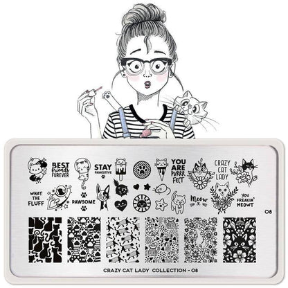 Crazy Cat Lady 08 ✦ Nail Stamping Plate - MoYou London