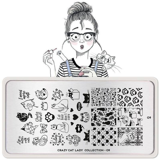 Crazy Cat Lady 09 ✦ Nail Stamping Plate - MoYou London