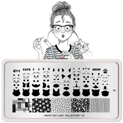 Crazy Cat Lady 10 ✦ Nail Stamping Plate - MoYou London