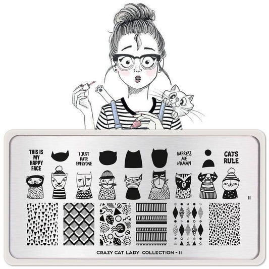 Crazy Cat Lady 11 ✦ Nail Stamping Plate - MoYou London