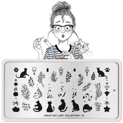 Crazy Cat Lady 12 ✦ Nail Stamping Plate - MoYou London
