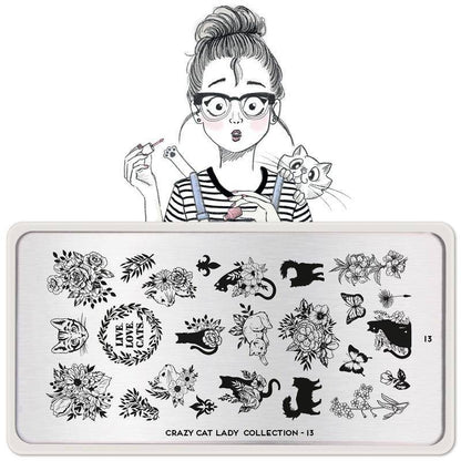 Crazy Cat Lady 13 ✦ Nail Stamping Plate - MoYou London