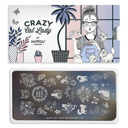 Crazy Cat Lady 13 ✦ Nail Stamping Plate - MoYou London