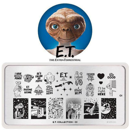 E.T. The Extra-Terrestrial Plate Bundle Nail Art Stencil MoYou London 