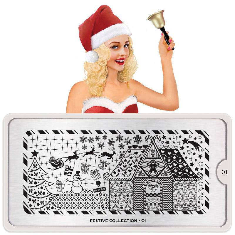 Festive 01 ✦ Nail Stamping Plate - MoYou London