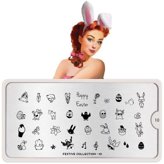 Festive 10 ✦ Nail Stamping Plate - MoYou London