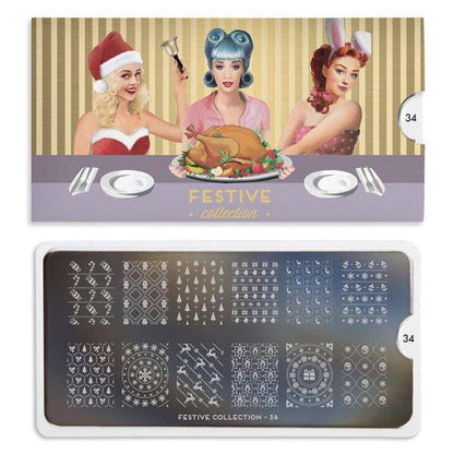 Festive 34 ✦ Nail Stamping Plate - MoYou London