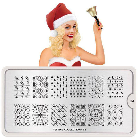 Festive 34 ✦ Nail Stamping Plate - MoYou London