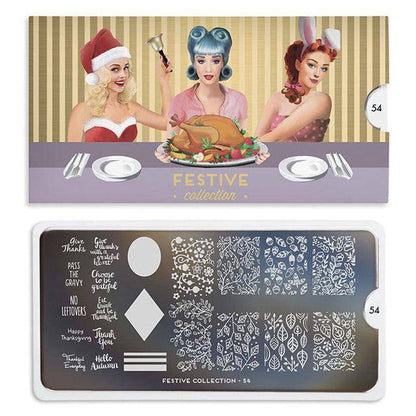 Festive 54 ✦ Nail Stamping Plate - MoYou London