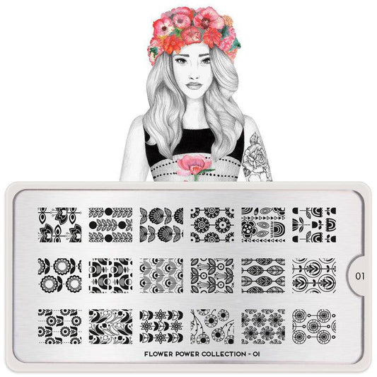 Flower Power 01 ✦ Nail Stamping Plate - MoYou London
