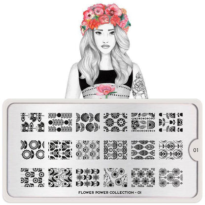 Flower Power 01 ✦ Nail Stamping Plate - MoYou London