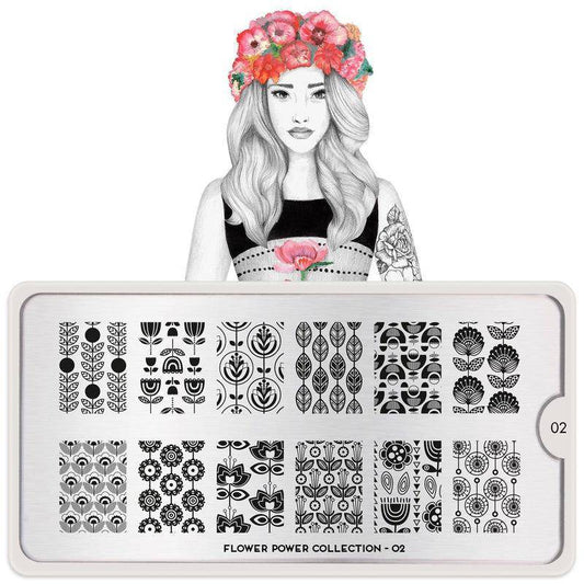 Flower Power 02 ✦ Nail Stamping Plate - MoYou London