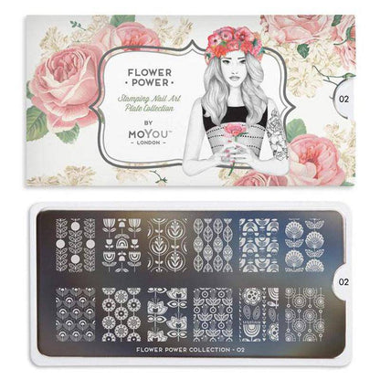 Flower Power 02 ✦ Nail Stamping Plate - MoYou London