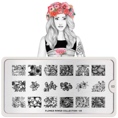 Flower Power 03 ✦ Nail Stamping Plate - MoYou London