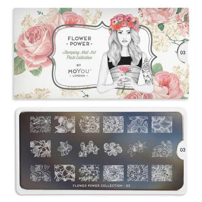 Flower Power 03 ✦ Nail Stamping Plate - MoYou London