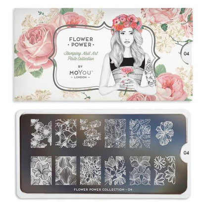 Flower Power 04 ✦ Nail Stamping Plate - MoYou London
