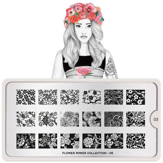 Flower Power 05 ✦ Nail Stamping Plate - MoYou London