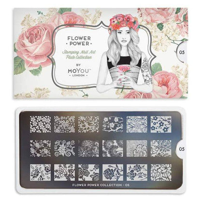 Flower Power 05 ✦ Nail Stamping Plate - MoYou London