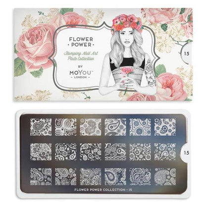 Flower Power 15 ✦ Nail Stamping Plate - MoYou London
