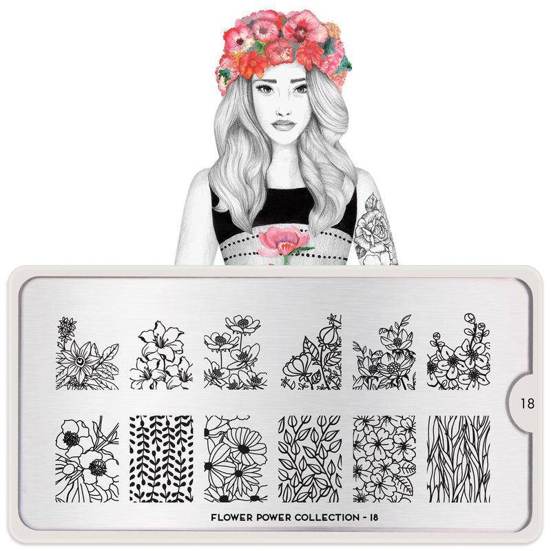 Flower Power 18 ✦ Nail Stamping Plate