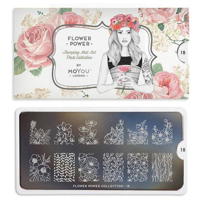 Flower Power 18 ✦ Nail Stamping Plate - MoYou London