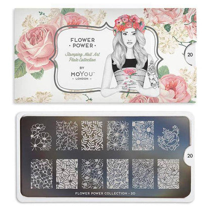 Flower Power 20 ✦ Nail Stamping Plate - MoYou London