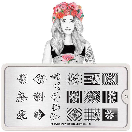 Flower Power 21 ✦ Nail Stamping Plate - MoYou London