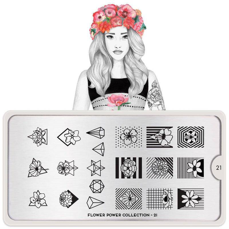 Flower Power 21 ✦ Nail Stamping Plate - MoYou London