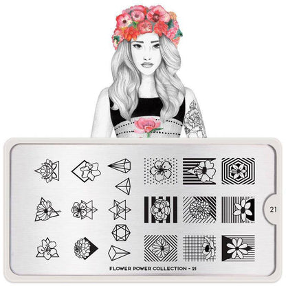 Flower Power 21 ✦ Nail Stamping Plate - MoYou London