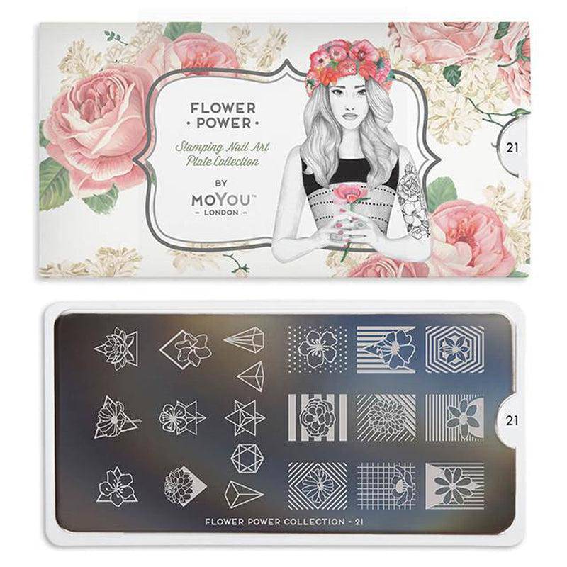 Flower Power 21 ✦ Nail Stamping Plate - MoYou London